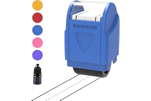 WAHXIAOSW Handwriting Lines Stamp Roller Self-Inking Line Rolling Stamps Handwriting Practice Tool for Teachers Kids Kindergarten (Blue)
