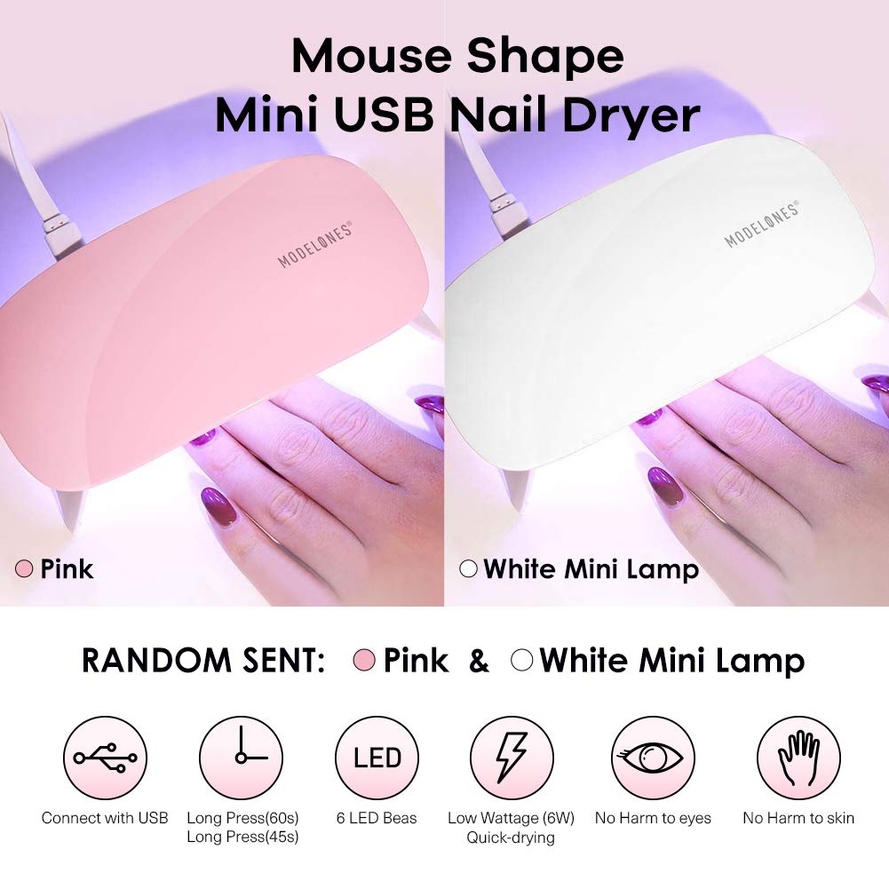 Poly Nail Gel Kit with Lamp Nail Extension Gel Kit by Modelones- 8 Colors Pot Gels + 3 Colors Polly Jell Nail Kit Gel Acrylic Nail Kit, ALL-IN-ONE French Salon Kit Gel Manicure Kit Nude Gray Series : Beauty