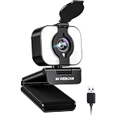 Atatat 2K Webcam for PC with Light, Microphone, Privacy Cover | Autofocus Web Camera for Desktop/Laptop/Monitor/Mac, Computer Camera for Zoom/Skype/Teams/Video Calling/Meeting