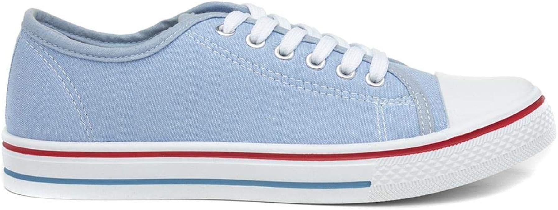 Zone Womens Blue Lace Up Canvas Pump Amazon.co.uk Shoes & Bags