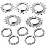 Albedel 5 Sizes One Set Bicycle Single Speed Freewheels 13T 14T 15T 16T 17T Fixed Gear One Speed Bike Sprocket Cog w/Free Lock Ring