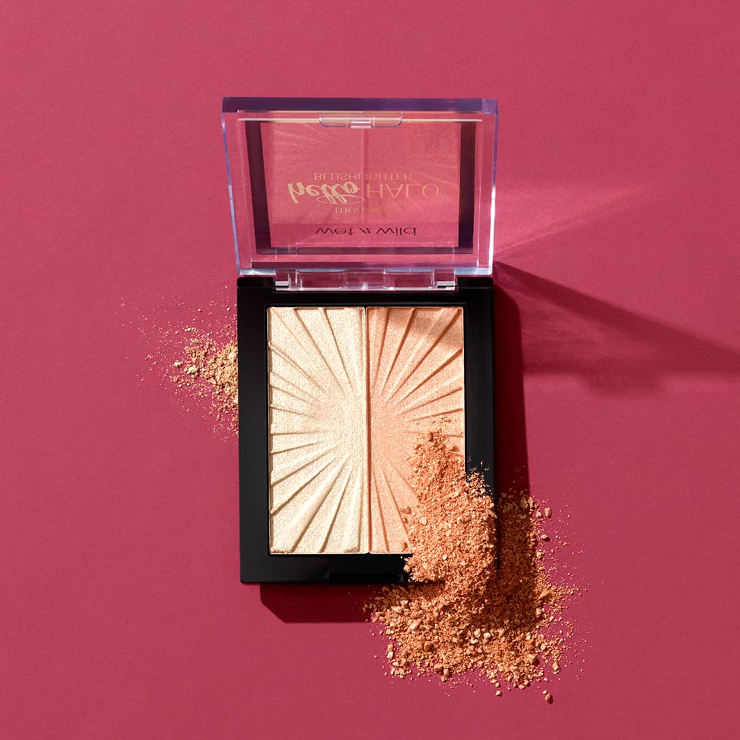 Wet n Wild MegaGlo Blushlighter, Blendable Blush & Highlighter Set, Shimmery Metallic Finish, Highlight Bling