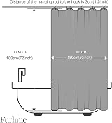 Furlinic Shower Curtain 150x180cm Mould Proof Polyester 10 Hooks White to Sky view 6