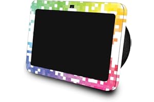 VISION SIGNS & GRAPHICS Glossy Glitter Skin Compatible with Amazon Echo Show 8 (3rd Gen, 2023) - Rainbow Pixel - Premium 3M Vinyl Protective Wrap Decal Cover - Easy to Apply | Crafted in The USA by MightySkins
