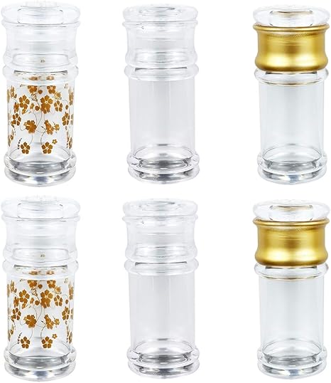 Amazon Co Jp Bestonzon アクリル調味料ボトル缶調味料瓶バーベキューコショウ塩収納用キッチンrestauround 6ピース 食品 飲料 お酒