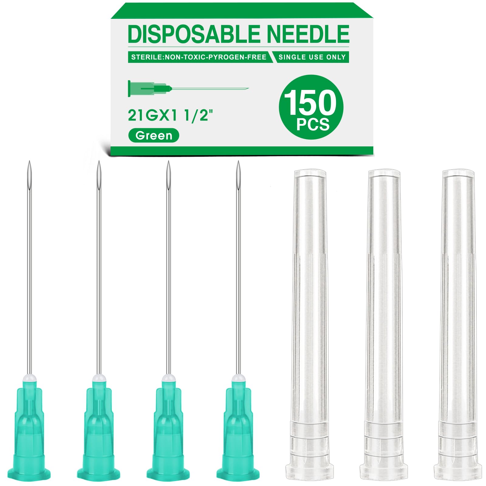 Photo 1 of 150 Pack 21 Ga 1.5 Inch Luer Lock, Lab Accessories, Industrial Dispensing Accessories, Individually Packaged