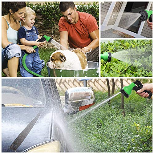 OKWINT 50 FT Garden Hose Expandable Water Hose with Double Latex Core, 3/4 Solid Brass Fittings, Durable Outdoor Gardening Flexible Hose for Yard, 8-Mode High Pressure Spray Nozzles