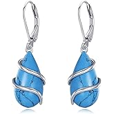 Genuine Turquoise Earrings 925 Sterling Silver Natural Turquoise Dangle Earrings Vintage Jewelry Gifts For Women