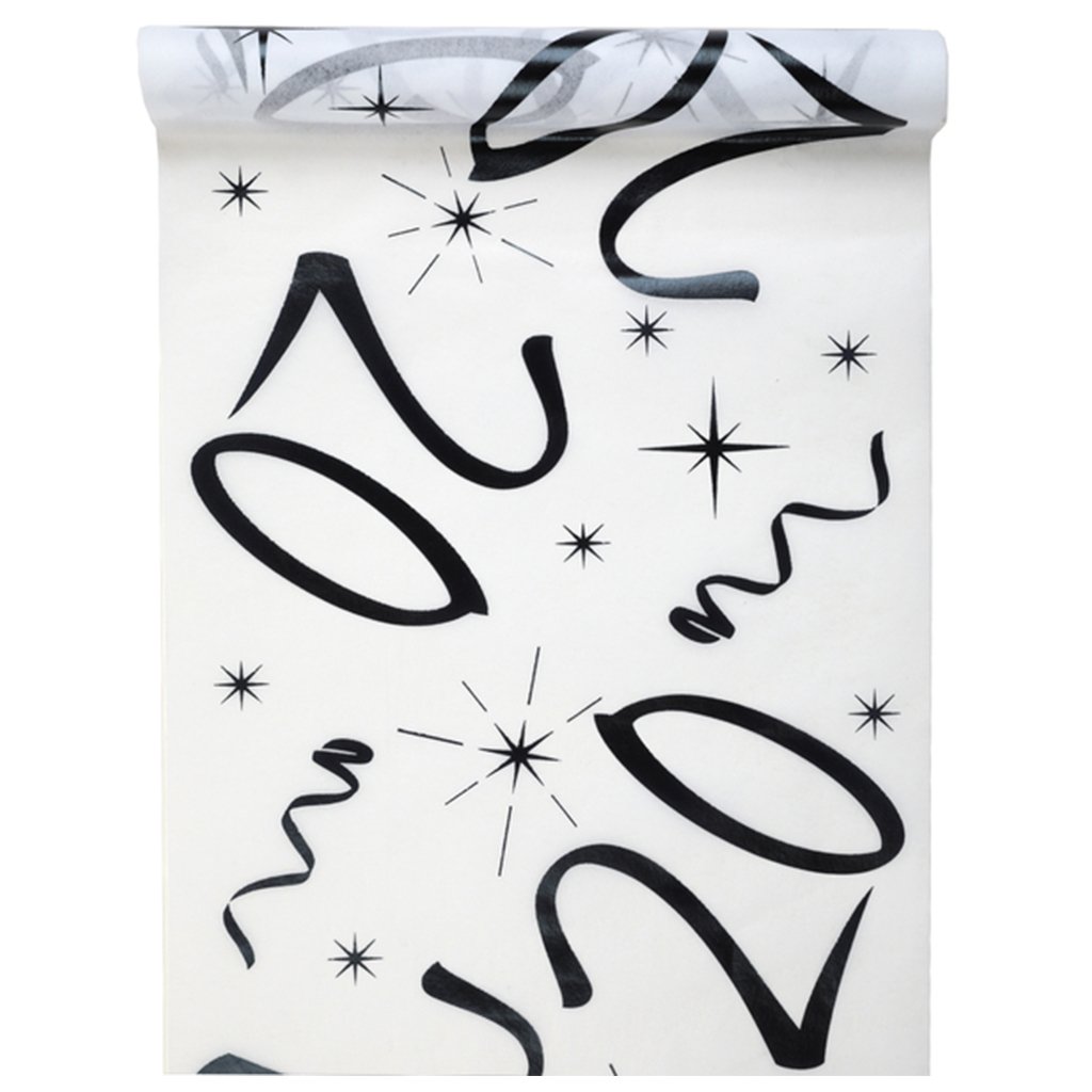 5192 Santex Birthday Table Runner, White, Fleece, White, 20ans