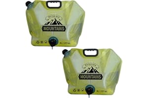 2 Pack Collapsible Water Container, 8L/2Gal Foldable Water Bag with Spigot for Camping, Hiking, Emergency, Outdoor, Travel, B