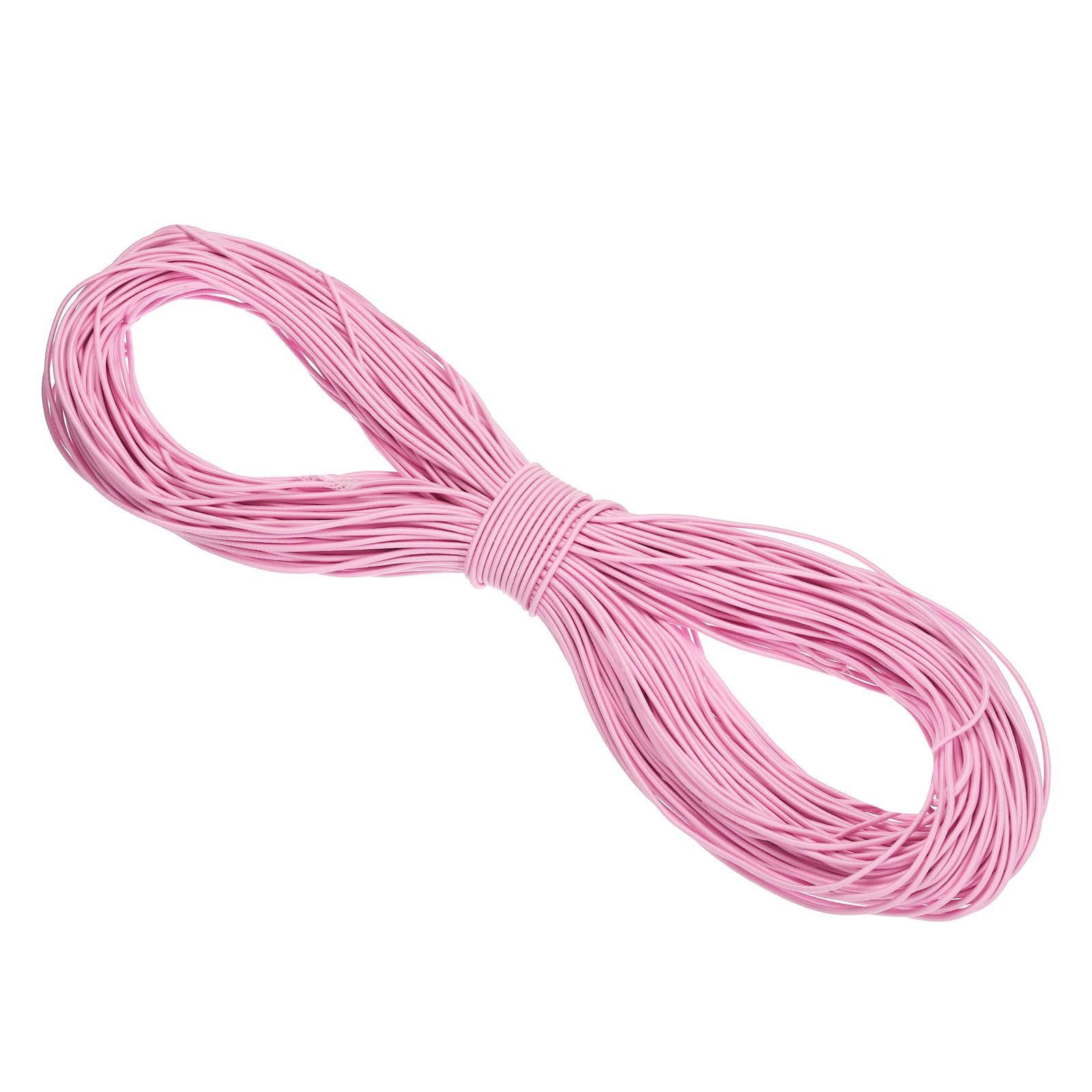 PATIKIL 109 Yards(100m) Bungee Cord Elastic Cord Heavy Stretch String Rope 2mm Light Pink for Crafting DIY Sewing Hook Straps Camping Tie Down Strap