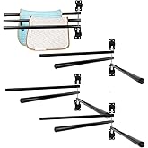 HDYEGY 4 Pack Saddle Pad Rack with 3 Bar,Wall Mounted Swinging Horse Blanket Rack for Hanging Blankets & Pads, Ideal for Horse Stall, Tack Room, Stable and Barn