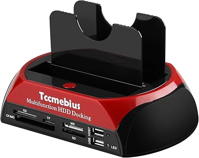 Tccmebius TCC-S862-UK USB 2.0 SATA IDE Dual HDD Docking Station Card Reader Hub