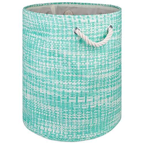 DII Woven Paper Storage Bin, Tweed, Aqua, Large Pricepulse