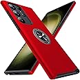 JAME for S23 Ultra Case, Slim Soft Bumper Case for Galaxy S23 Ultra, with Ring Holder Kickstand for Samsung S23 Ultra Case, Military-Grade Protection for Samsung Galaxy S23 Ultra Case, Red