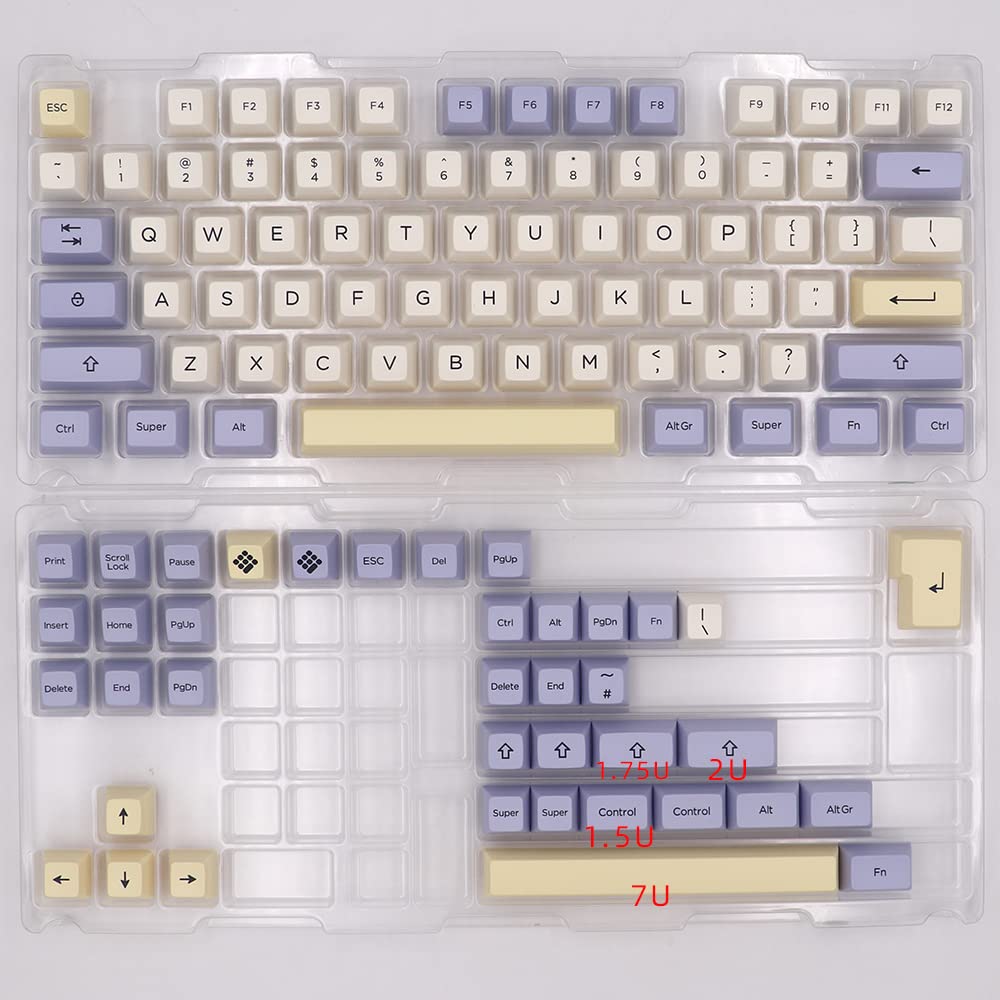 Linux Font Keycaps Mua BGKYPRO Minimalist Lavender Theme Keycaps SA Profile 87+26 Keys Dye ...