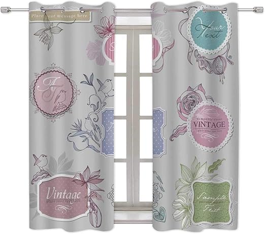 Amazon Com Centh Vintage Border Set Birds Privacy Half Window
