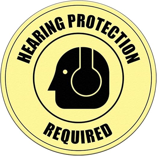 Hearing Protection Required Floor Decals Tan AntiSlip