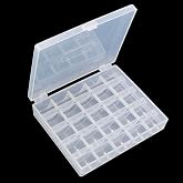 YEQIN Bobbin Box, Bobbin Organizer Plastic Case, Transparent 25 Slots Empty Bobbins Spools Box, Sewing Craft Plastic Case Storage Box for Sewing Machine (1Pcs Box)