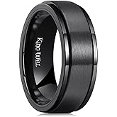 King Will 316L Stainless Steel Spinner Ring for Men Women-8mm Black/Silver/Gold Stress Anxiety Relief Fidget Ring Multiple Styles Wedding Band Comfort Fit Size 4-16