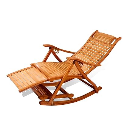 Amazon Com Xewneg Bamboo Folding Rocking Chair Lounge
