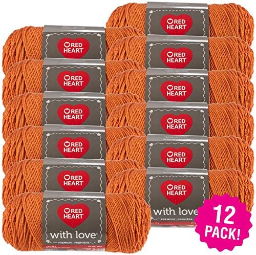 ODDITIES Red Heart With Love Yarn - 12/Pk-Mango