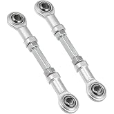 Motoforti Universal Steering Tie Rod 80MM Stainless Steel Silver Tone 2 Pcs | M8x1.25, for 49cc Electric ATV Go Kart