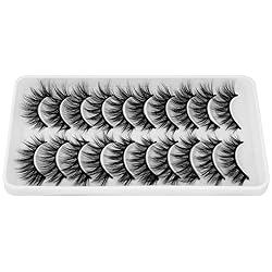 BlueSmurfs False Eyelashes Cat Eye Lashes Bulk Faux