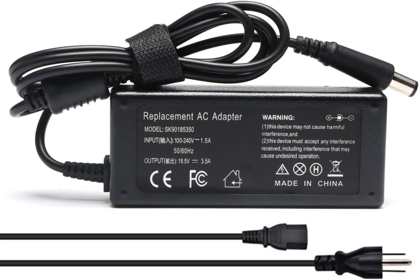 thumbnail image 2 of 65W Laptop AC Adapter Charger For HP Pavilion G6 G7 G4 DV6 DV7 – Includes Power Cord 2 of 5