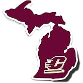 Desert Cactus Central Michigan University Sticker CMU Chippewas Vinyl Decal Laptop Water Bottle Car Scrapbook (State Border Sticker)