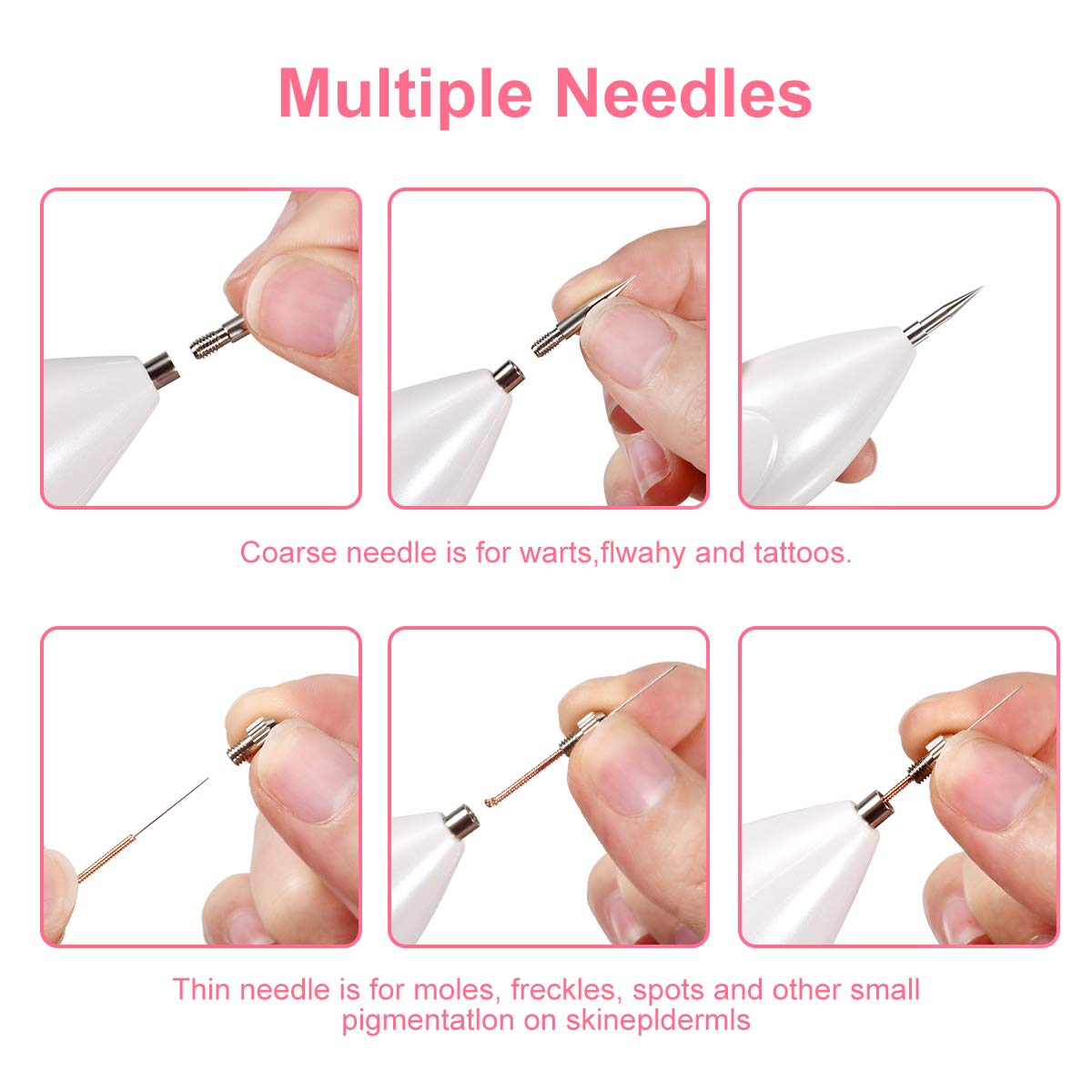 Portable Skin Tag Repair Kit, 9-Speed Adjustable Freckle & Tattoo Beauty Equipment with Replaceable Needle, Home USB Rechargeable