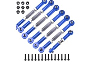 UURCSKY Adjustable Aluminum Turnbuckles Camber Link Rod Ends Sets for 1/10 Slash 4X4/2WD Short Course Upgrade Parts 7pcs/Set(Navy Blue)
