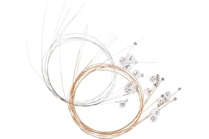 FAVOMOTO Sets of 16 Lyre Harp Strings Replacement, Metal String Musical Instruments Lyre Parts Kit for Harp Autoharp Musical 