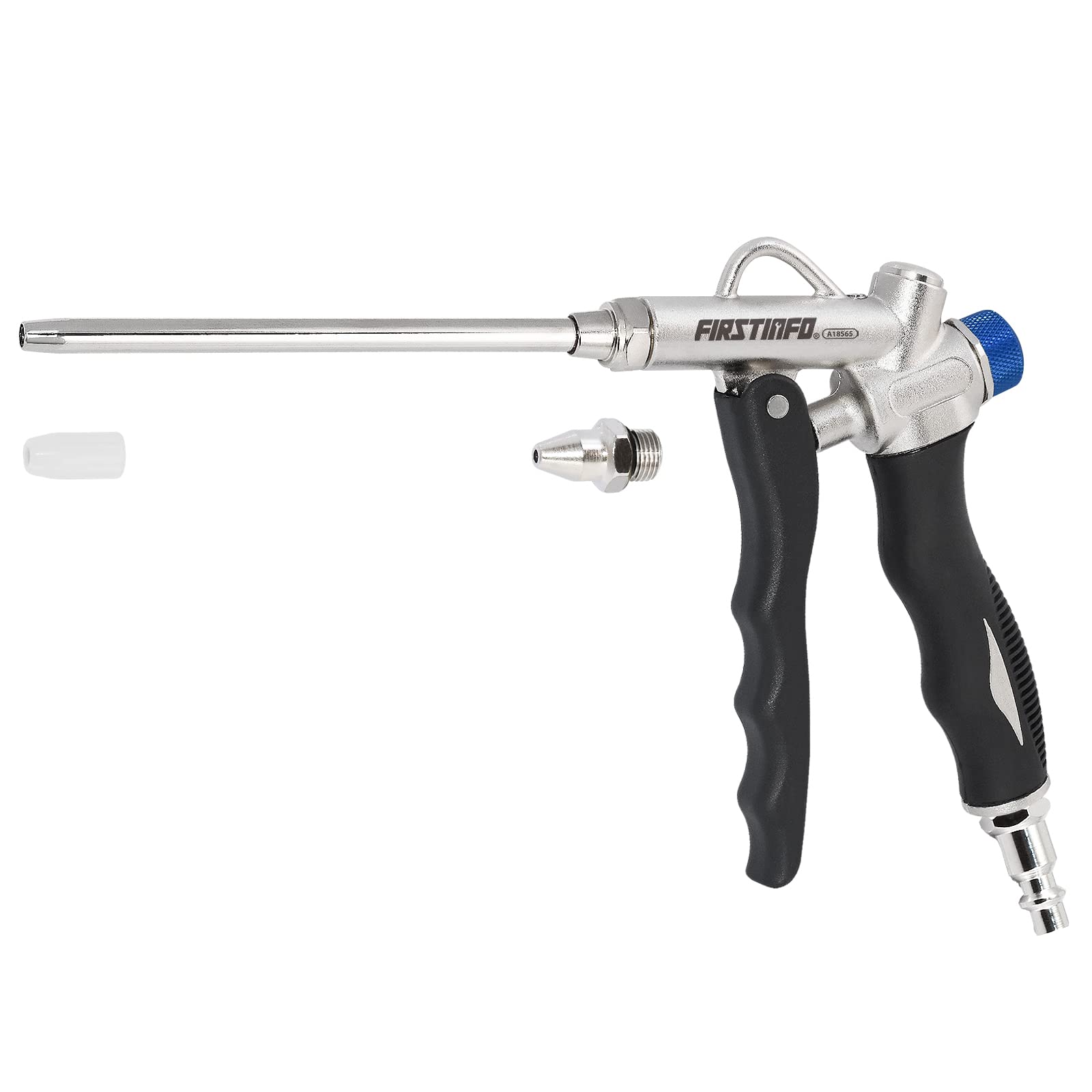 FIRSTINFO 2 Way Air Blow Gun w/ Adjustable Air Flow, Extended Nozzle, and Shortest Nozzle