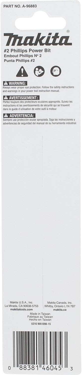 Makita A-96883 Impactx #2 Phillips 6″ Power Bit - - 