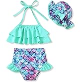 Aalizzwell Toddler Baby Girls Swimsuit with Hat