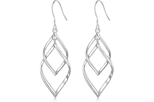 BASSION Sterling Silver Dangle Earrings for Women, 14k Gold Plated Double Linear Drop Statement Earrings Anniversary Birthday Gifts for Women