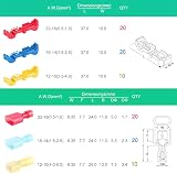 Aiqeer 100Pcs T-Tap Wire Connectors Quick Splice Fully Insulated Spade Set Red view 2