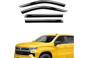AEROGUYS Tape-On Window Deflectors Extra Durable Window Visors Rain Guards Fit for Chevrolet (Chevy) Silverado 1500 2019-2024 Crew Cab, Sun Visors, Wind Vent Visors, Truck Accessories - 4pcs. AG0422