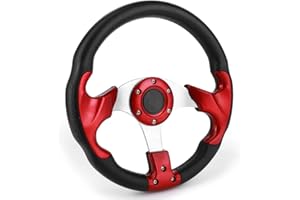 GOTOTOP 320mm Racing Car Steering Wheel, PVC Red Color, Lightweight Drifting Steering Wheel for Universal Vehicles
