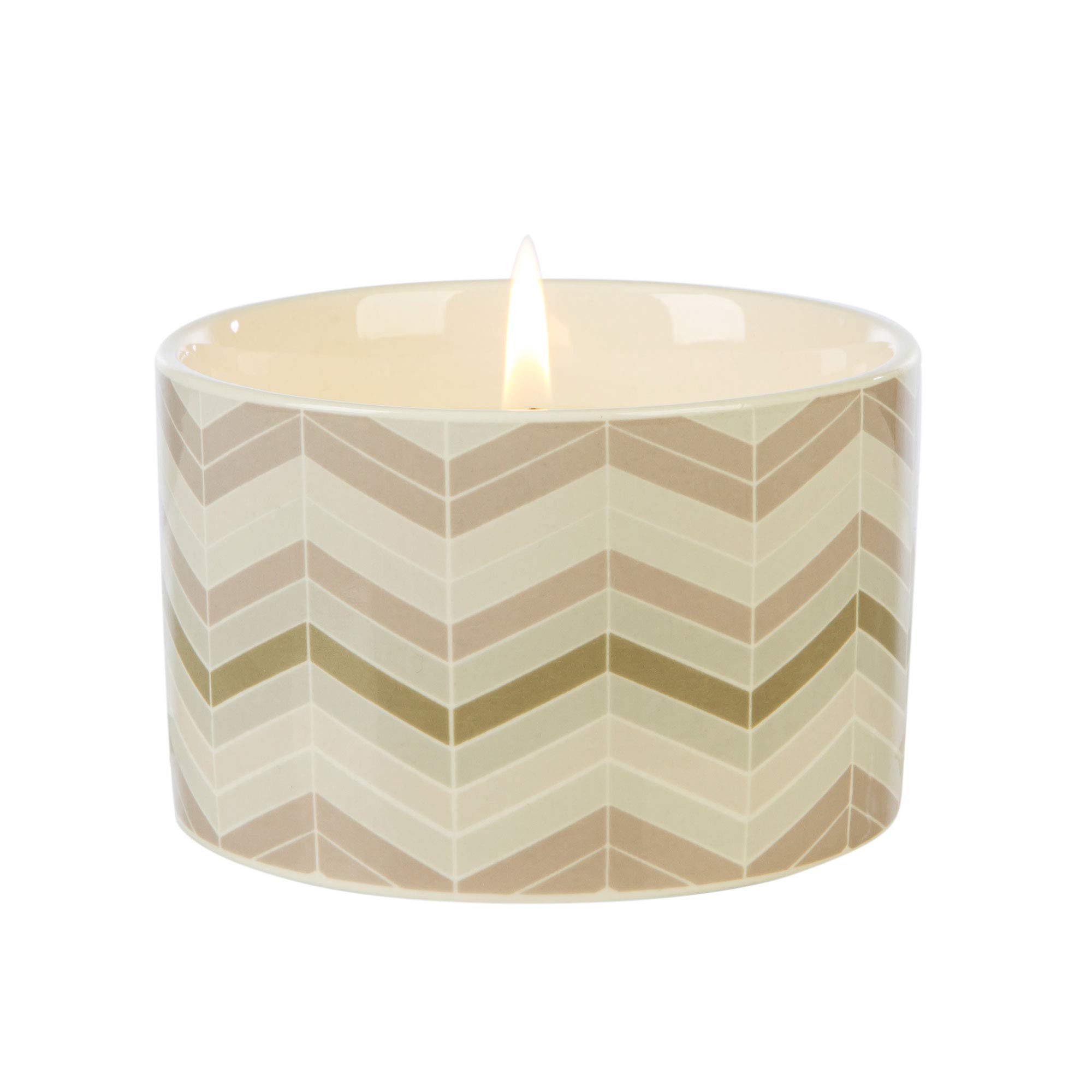 Wax Lyrical Fired Earth Small Ceramic Candle, Darjeeling & Damask Rose