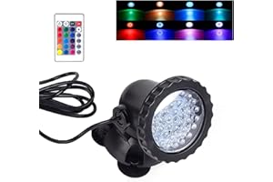 GZKANFUL Pond Lights RGB Underwater LED Fountain Lights Colored IP68 Waterproof Outdoor Color Changing Spotlights Remote Dimmable for Yard Garden Lawn Pond Fountain Landscape (1 Light)