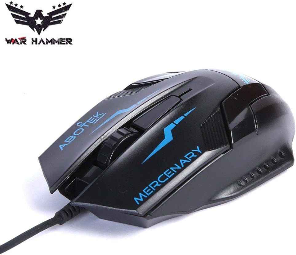 VBTEK Wired Gaming Mouse, Ergonomic 3 Buttons, 800 DPI for Windows PC Game (Black)