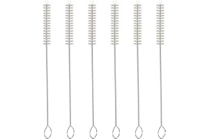 AJEDRMY Straw Cleaner Brush Set, 6-Piece Set of Long Cleaning Brushes for Tumbler, Water Bottle, Sippy Cups, Pipes, Tubes, Stainless Steel Drinking Straws, Glass Silicone Metal Straws or Hummingbird Feeders