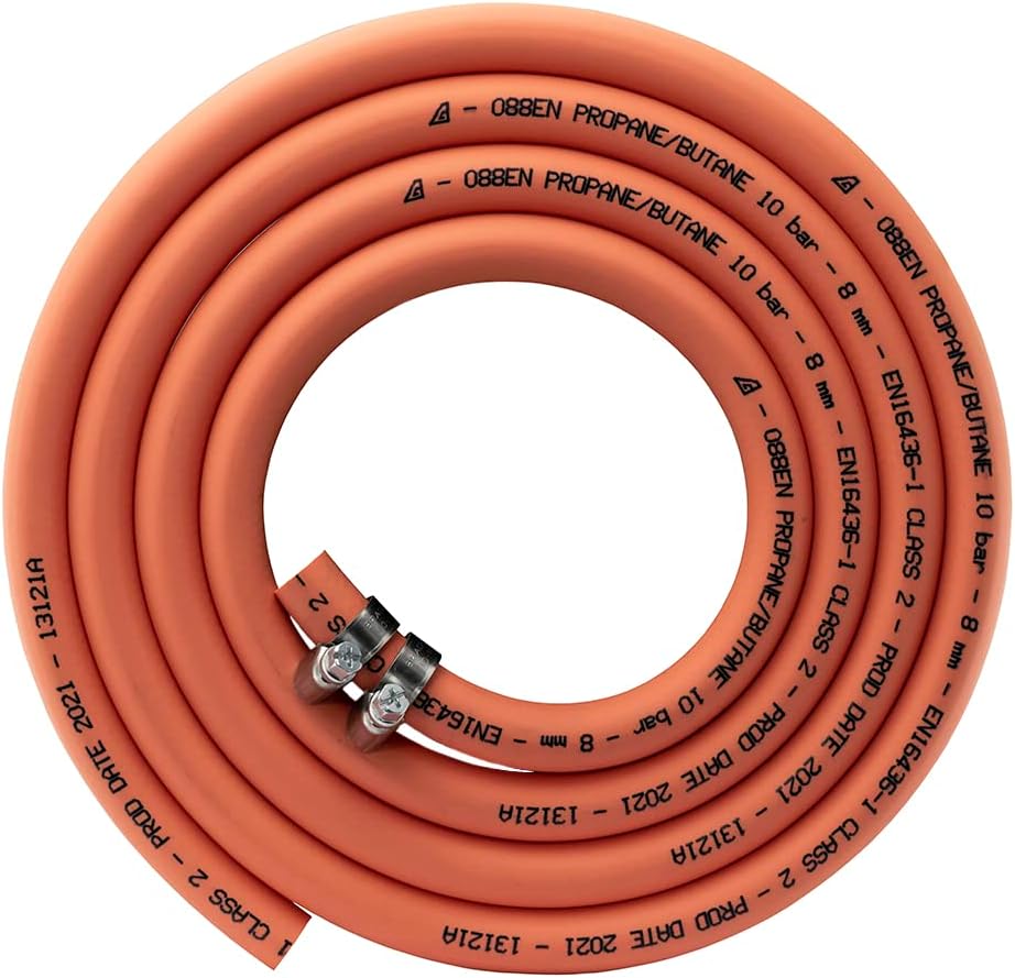 Cost Wise 3m 8mm British Gas Pipe Propane Butane 2025 Stamped Hose Clips