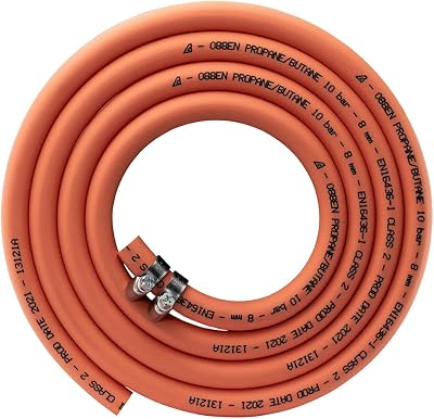 Cost Wise 3m 8mm British Gas Pipe Propane Butane 2025 Stamped Hose Clips