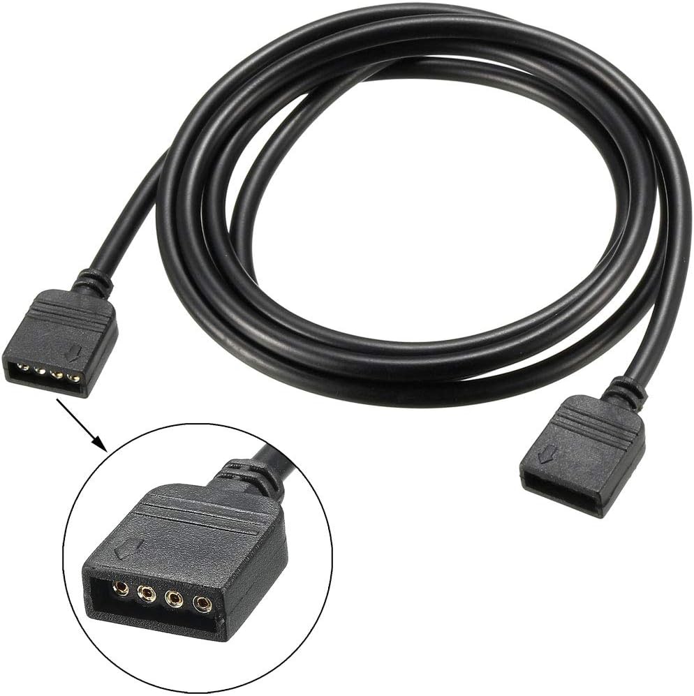 sourcing map RGB Splitter Cable Female to Female 4 Pin Extension Connector Cord Wire for 5050 3528 LED Light Strips 1M Length - Image 4
