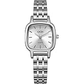 MASTOP Waterproof Elegance Watches for Women Ladies Easy Reader Golden Steel Strip Quartz Students Women's Casual Square Watch