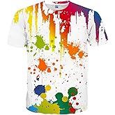 Hgvoetty Unisex 3D Print Shirts Colorful Space Graphic Tees for Men Women Teens