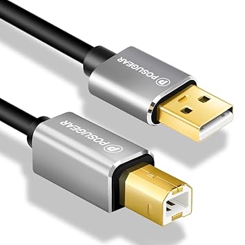 Druckerkabel,POSUGEAR USB Druckerkabel 2.0 A Stecker Auf B Stecker für HP, Canon, Lexmark, Epson, Dell/Vergoldete Kontakte (3
